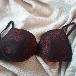Free with purchase- lace black and red bra